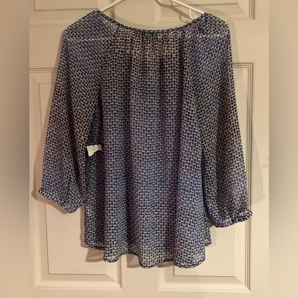A.n.a sheer top blouse shirt, size petite small, NWT, blue - Picture 2 of 7
